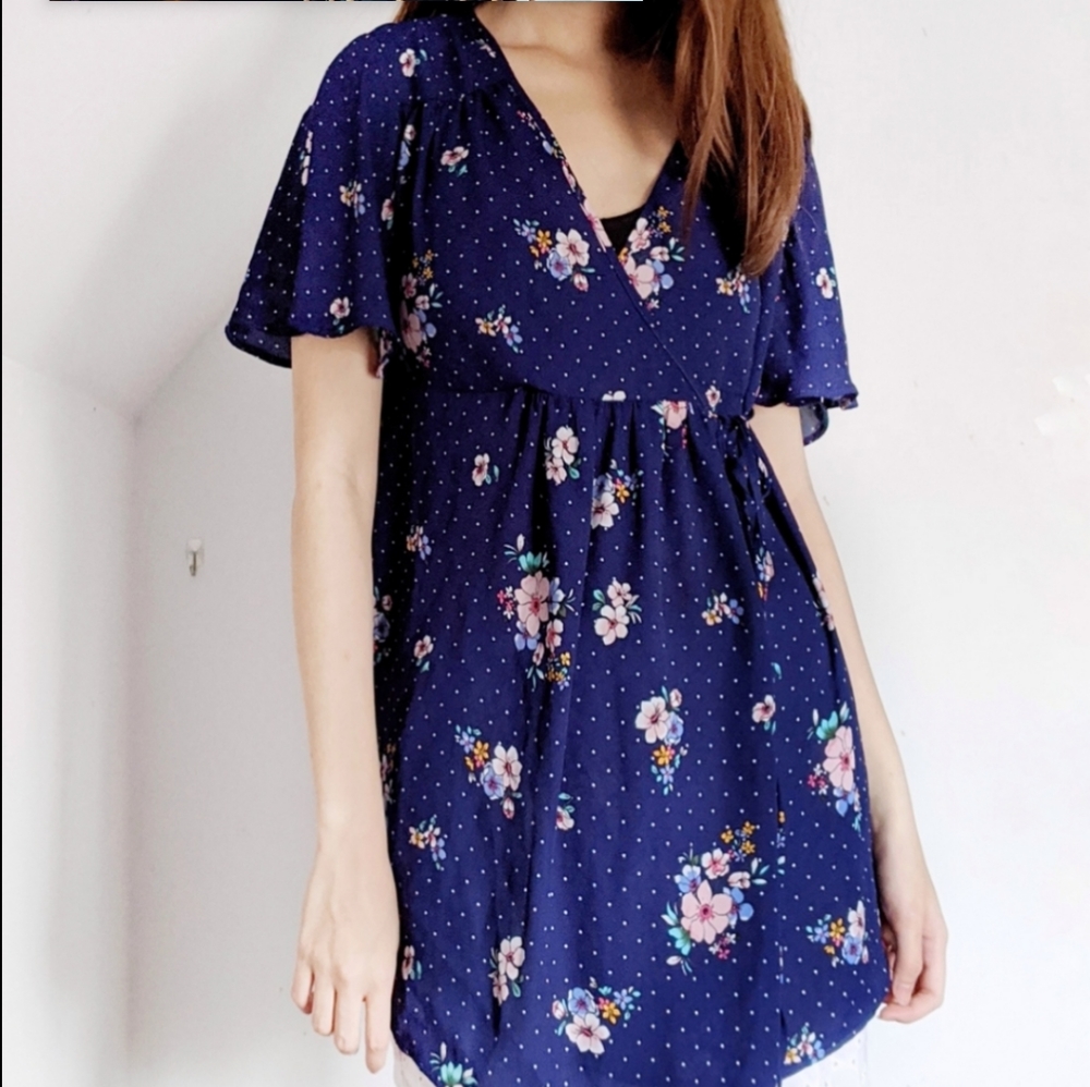 💓Maternity Primark Blue Floral Blouse
